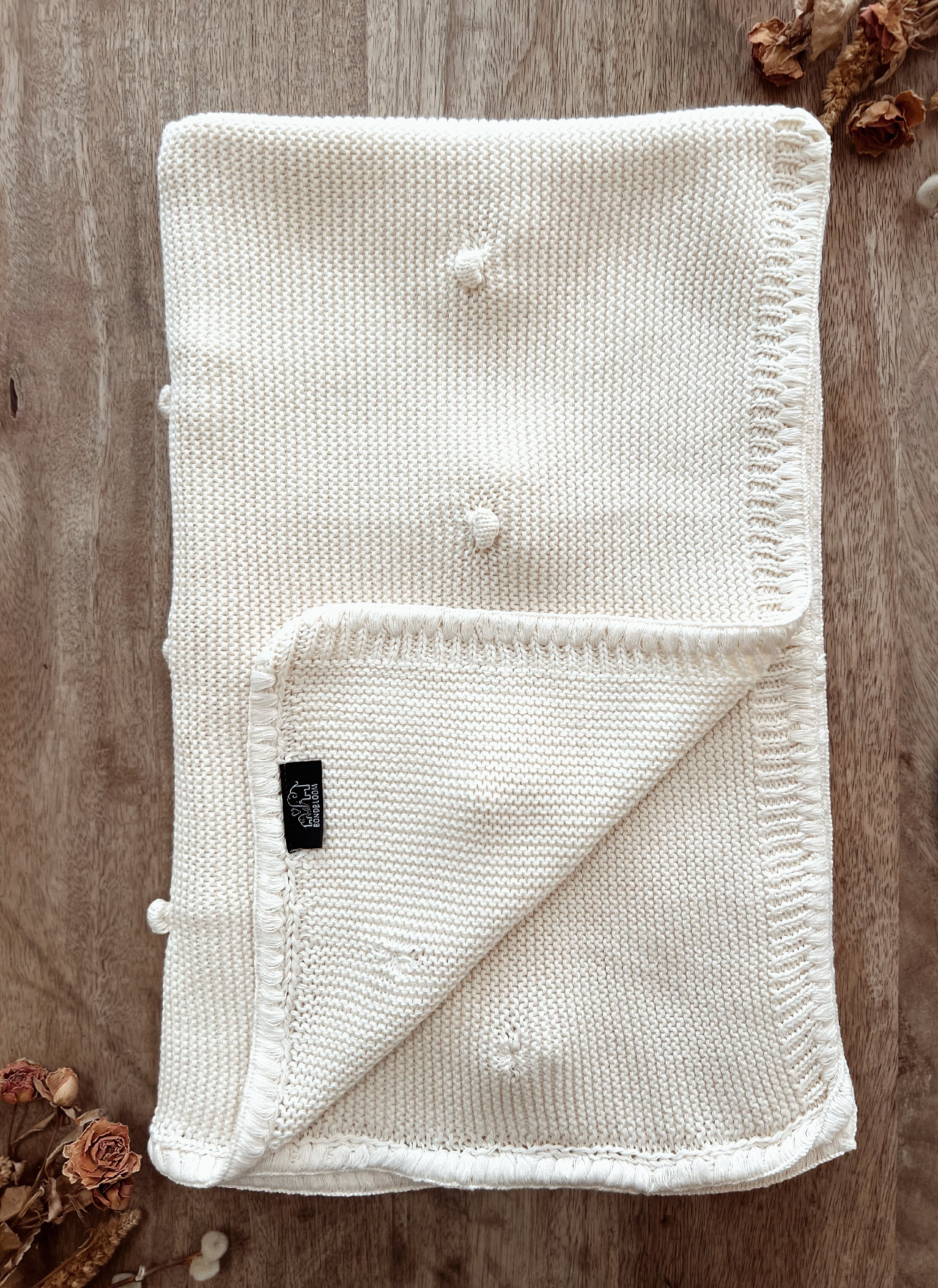 Classic Cream Knitted Baby Blanket
